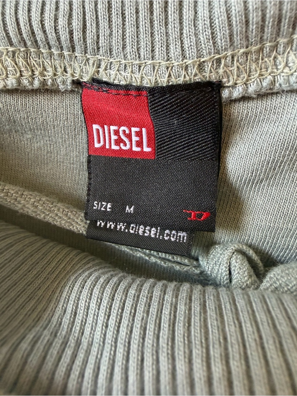 Diesel Sage Green Embroidered Cowl Neck Midi Dress Size M - Picture 3 of 5